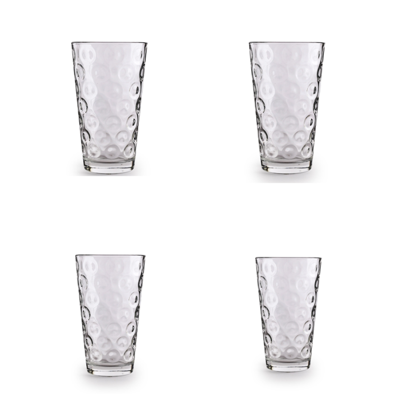 Drinking Glasses Color Stripes Cooler 15-Ounce PACK OF 4