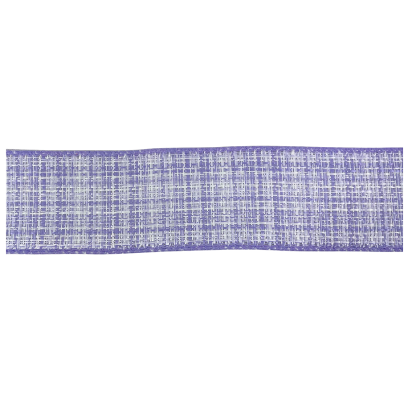 1.5" x 10yd Lavender & White Canvas Ribbon