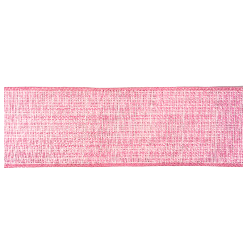 2.5" x 10yd Pink & White Canvas Ribbon