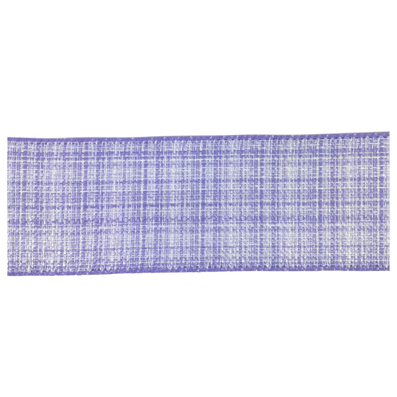 2.5" x 10yd Lavender & White Canvas Ribbon