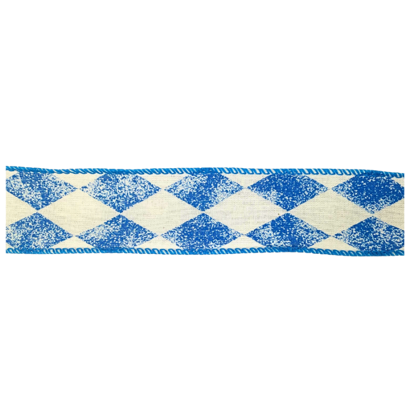 1.5" x 10yd Blue Diamond Ribbon