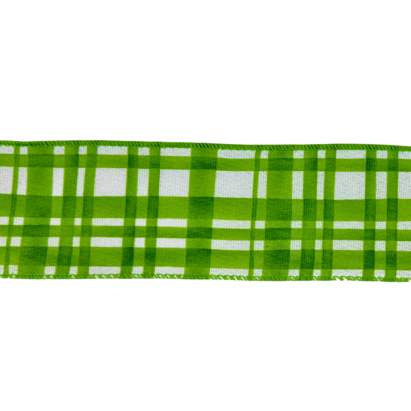 2.5" x10yd Green Plaid Ribbon