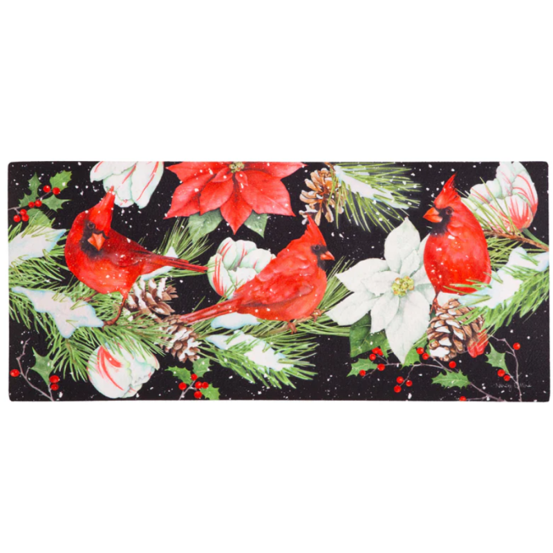 Joyful Cardinal Winter Visit Sassafras Switch Mat