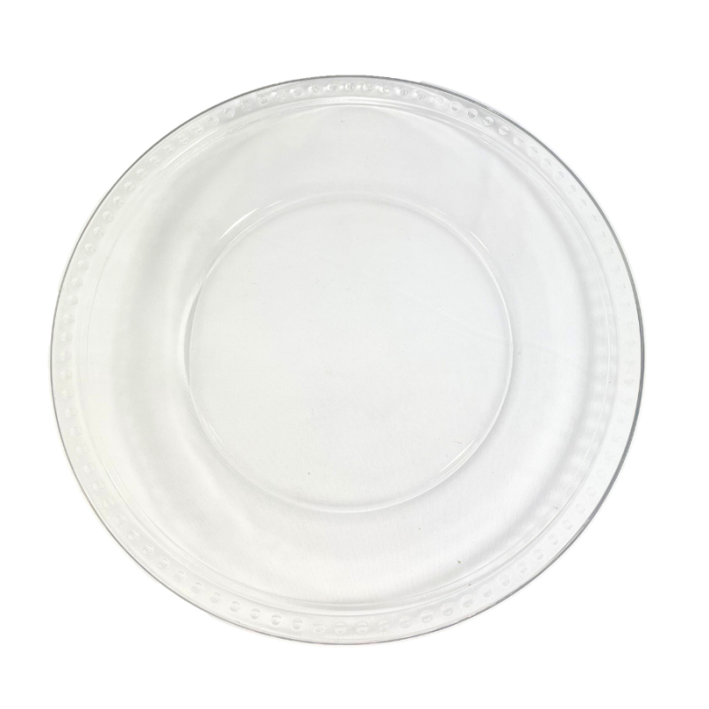 10" Dotted Rim Clear Plate