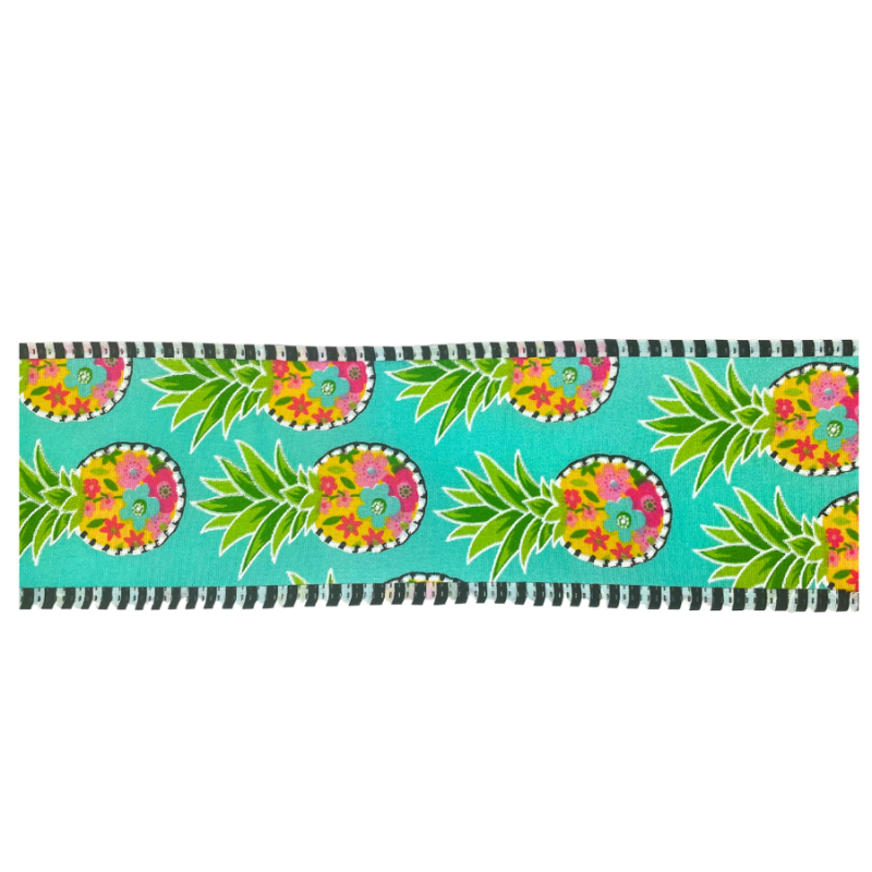 2.5" x 10yd Tropical Pineapples Ribbon