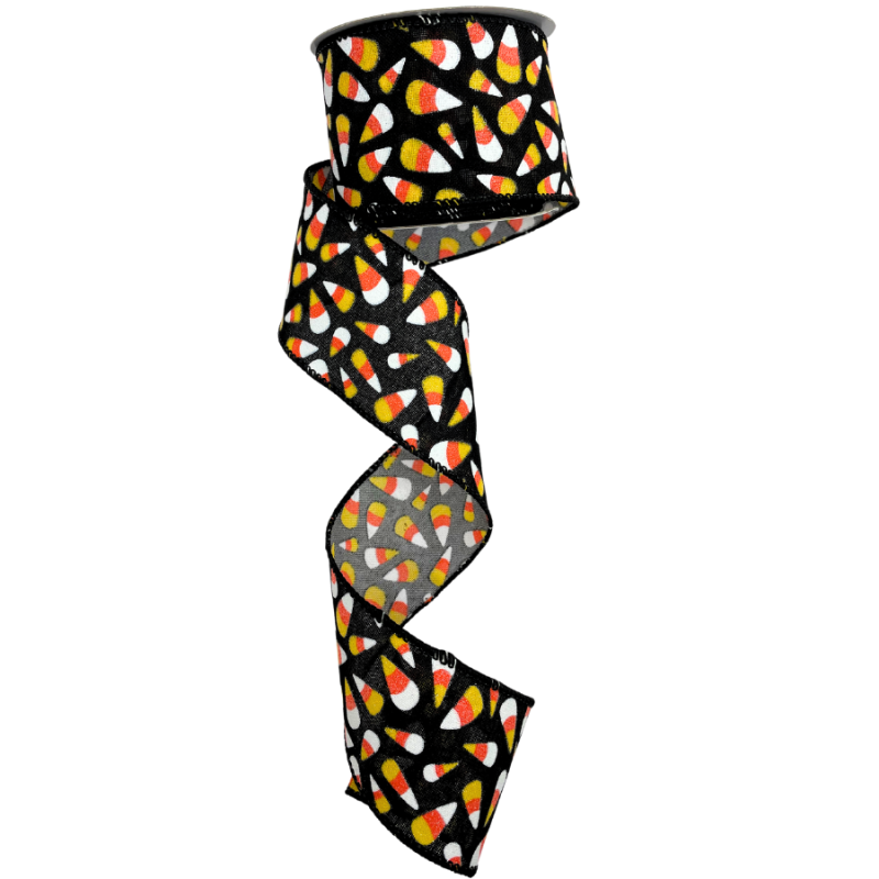 2.5" x 10yd Candy Corn Wired Ribbon