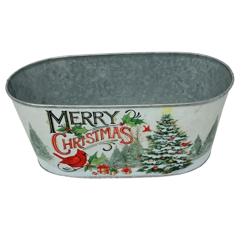 Merry Christmas Tin Bucket