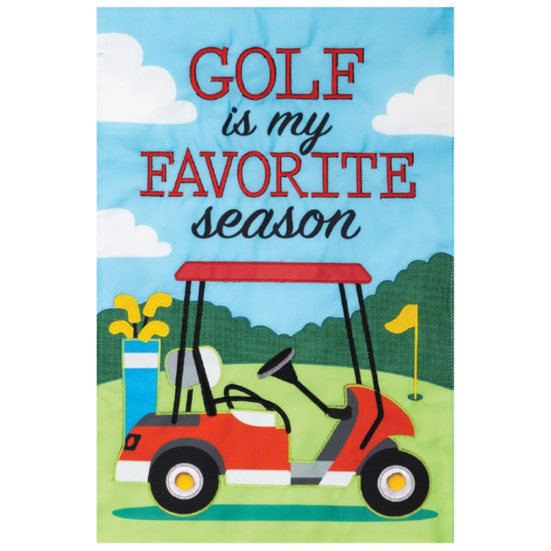 Golf Season Applique Garden Flag