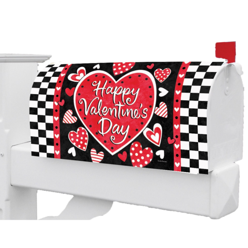 Valentine Check Mailbox Cover