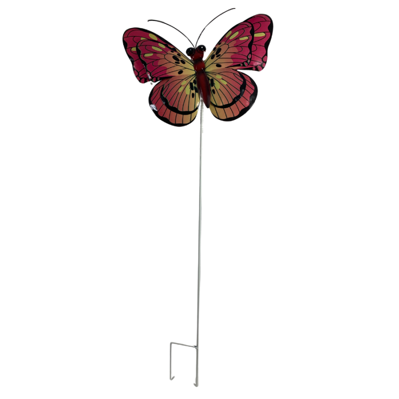 Pink Butterfly Hanging Sign / Detachable Stake