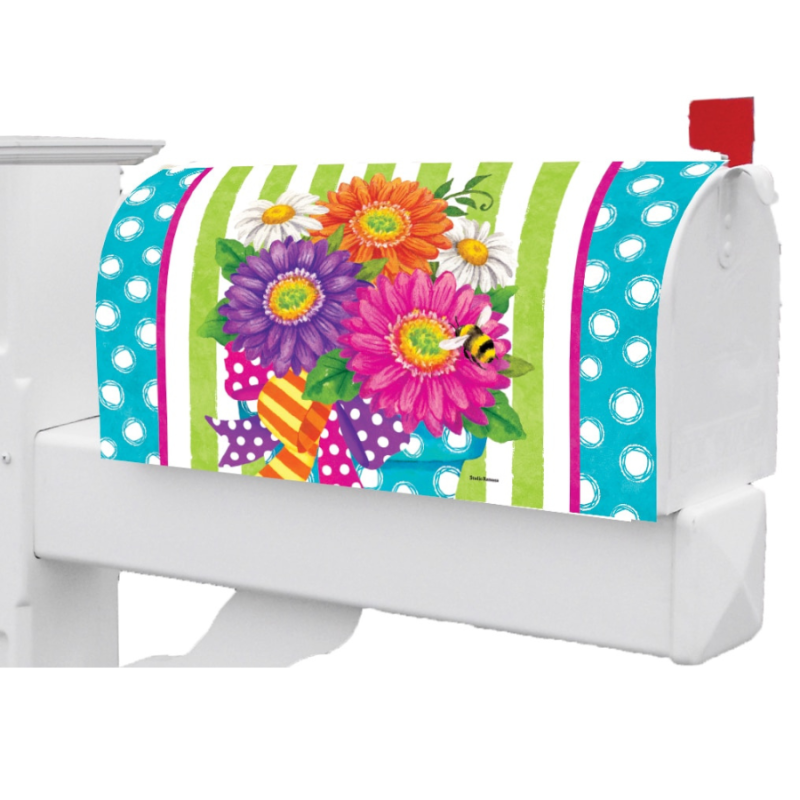 Gerbera Stripes Mailbox Cover