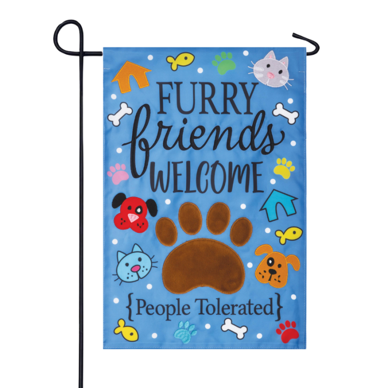 Furry Friends Welcome Garden Flag