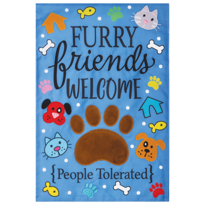 Furry Friends Welcome Garden Flag