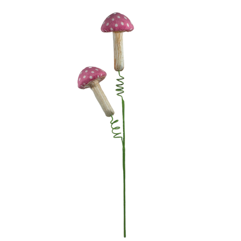 22" Polka Dot Mushroom Spray-Pink