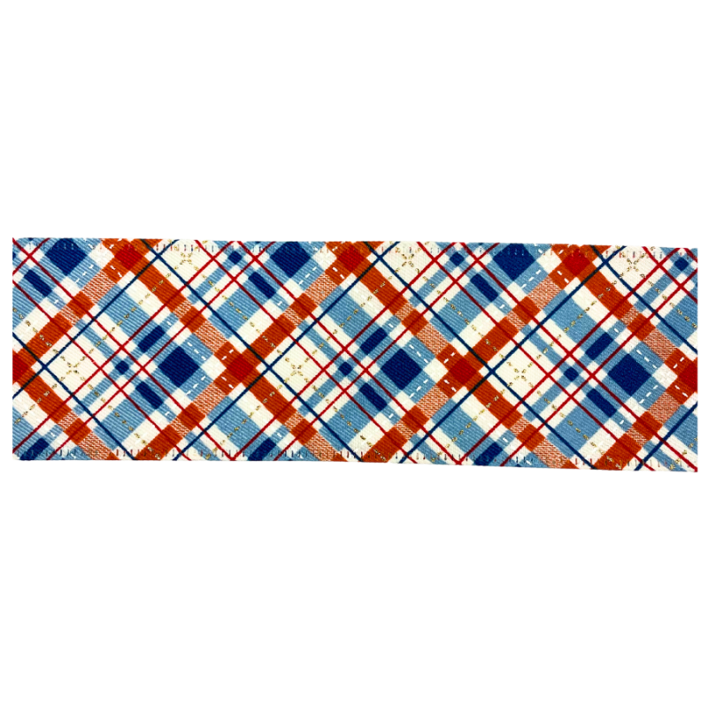 2.5" x 10yd Blue and Red Diagonal Plaid Ribbon