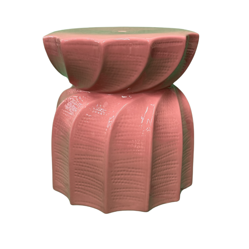 Coral Spiral Garden Stool