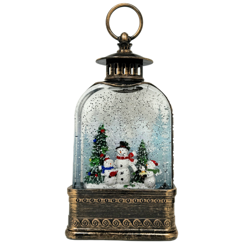 Christmas Glitter Lantern- Snowmen