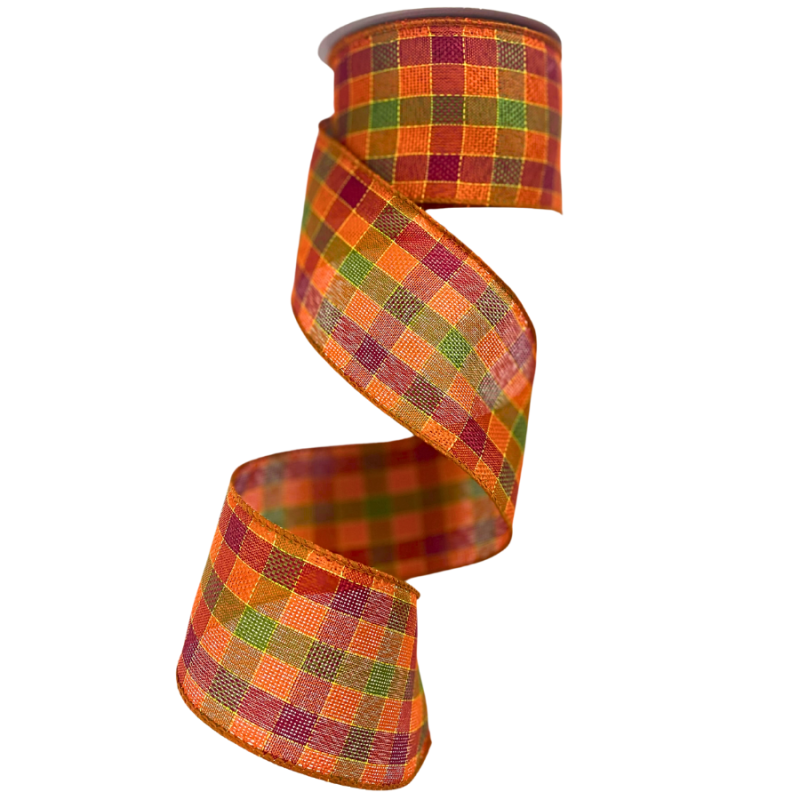 2.5" x 10yd Autumn Plaid Ribbon