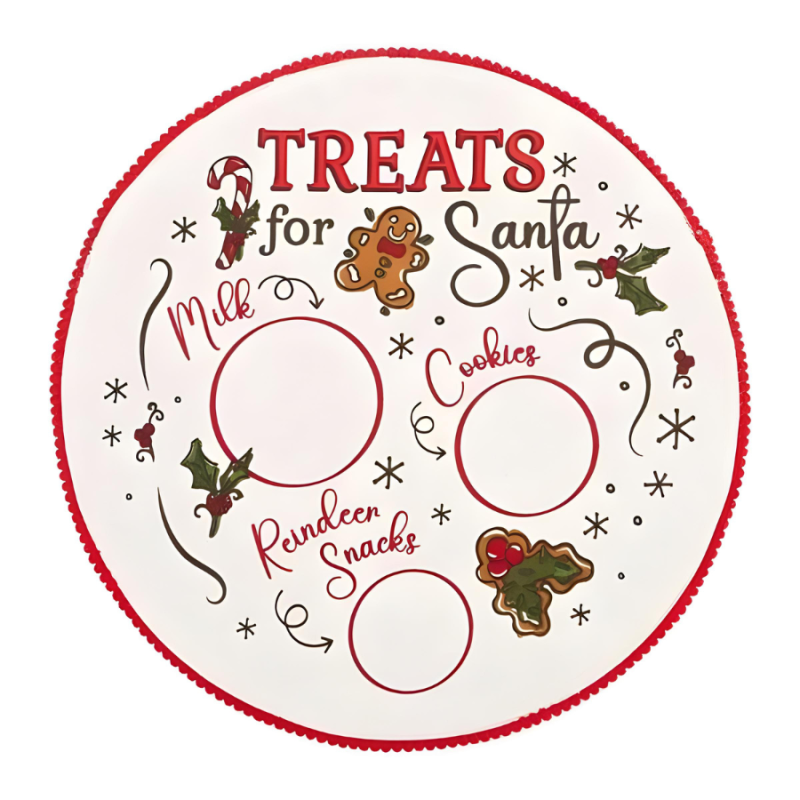 Cookies For Santa Embellished Round Dual Sided Placemat