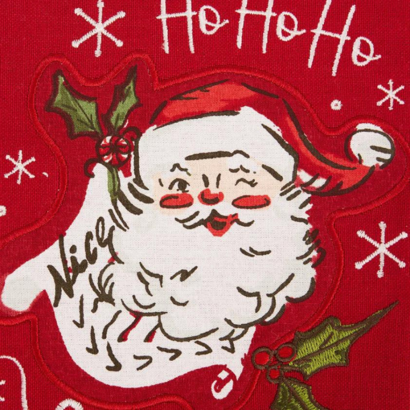 Santa's Nice List Embellished Dishtowel