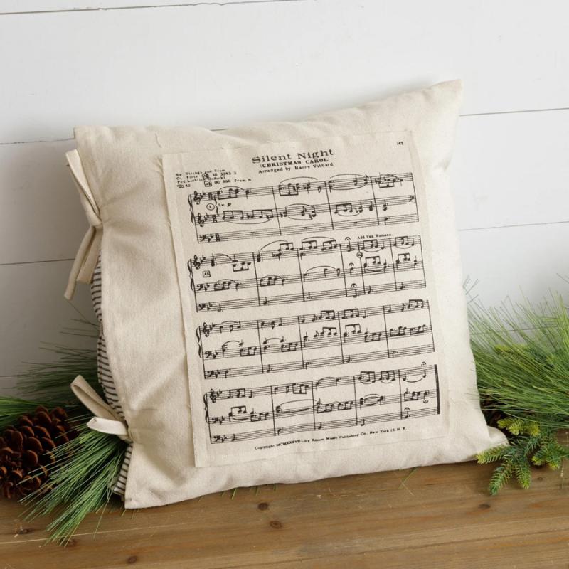 18" Square Silent Night Pillow with Slipcover