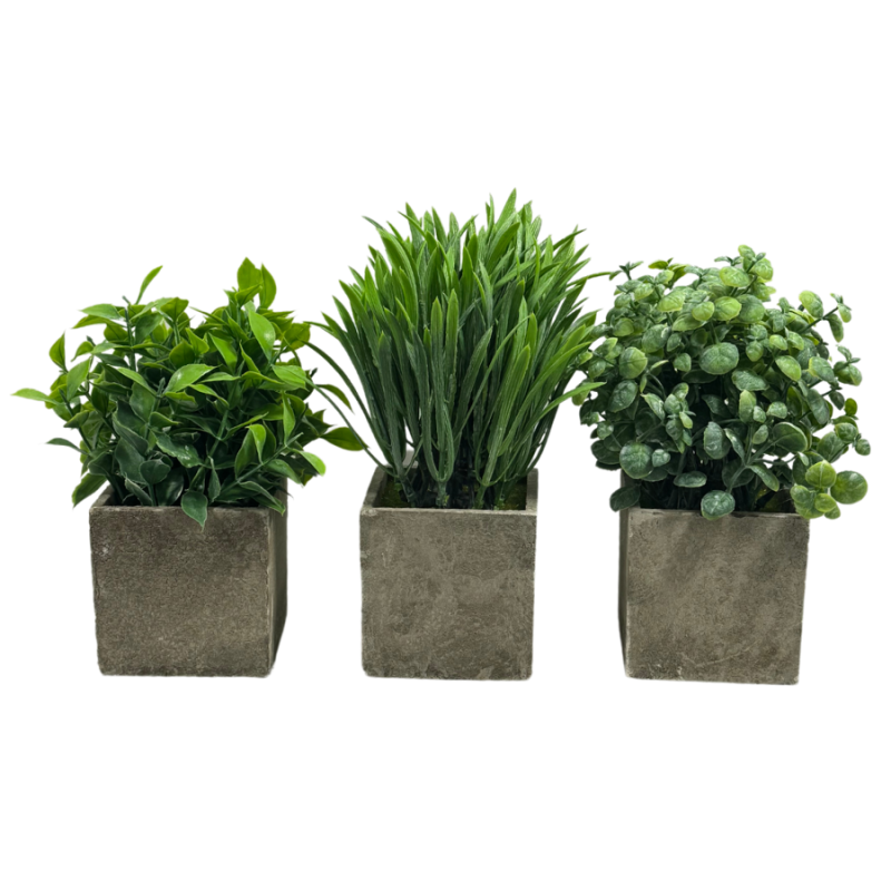 3 Piece Potted Leaf Set