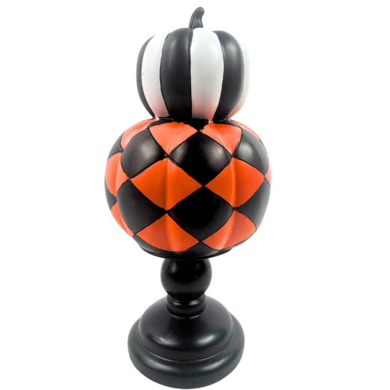 11" Stripes and Diamonds Pumpkin Stack