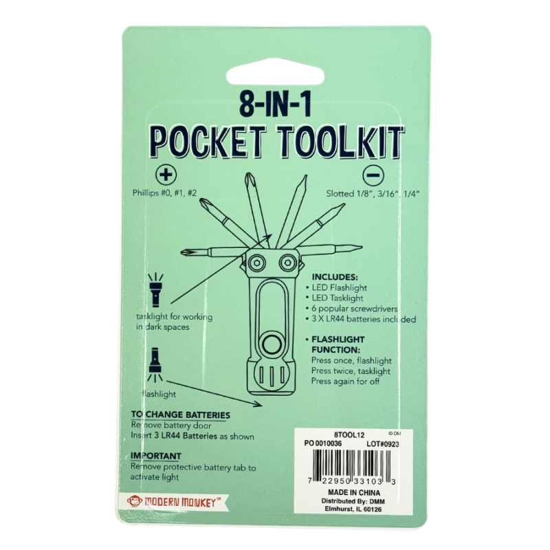 8-in-1 Pocket Toolkit- Blue