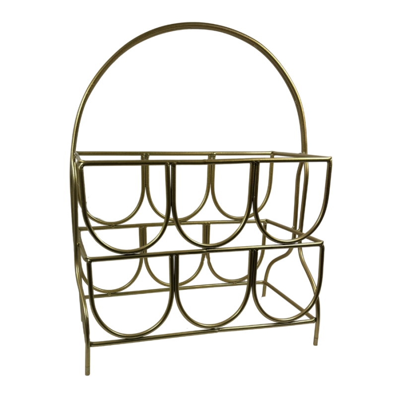 17" Gold Wine Rack