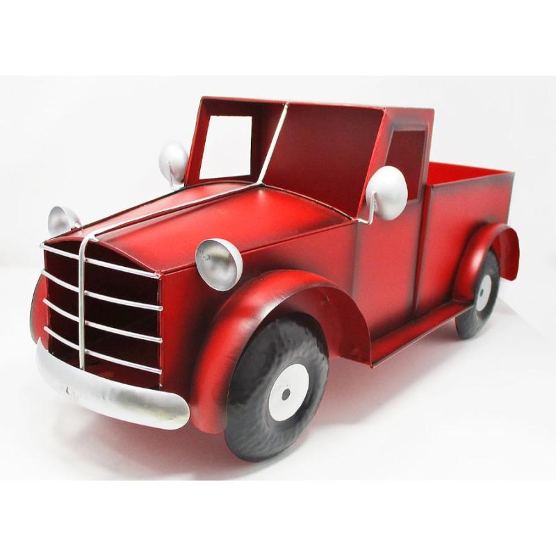 large red metal truck