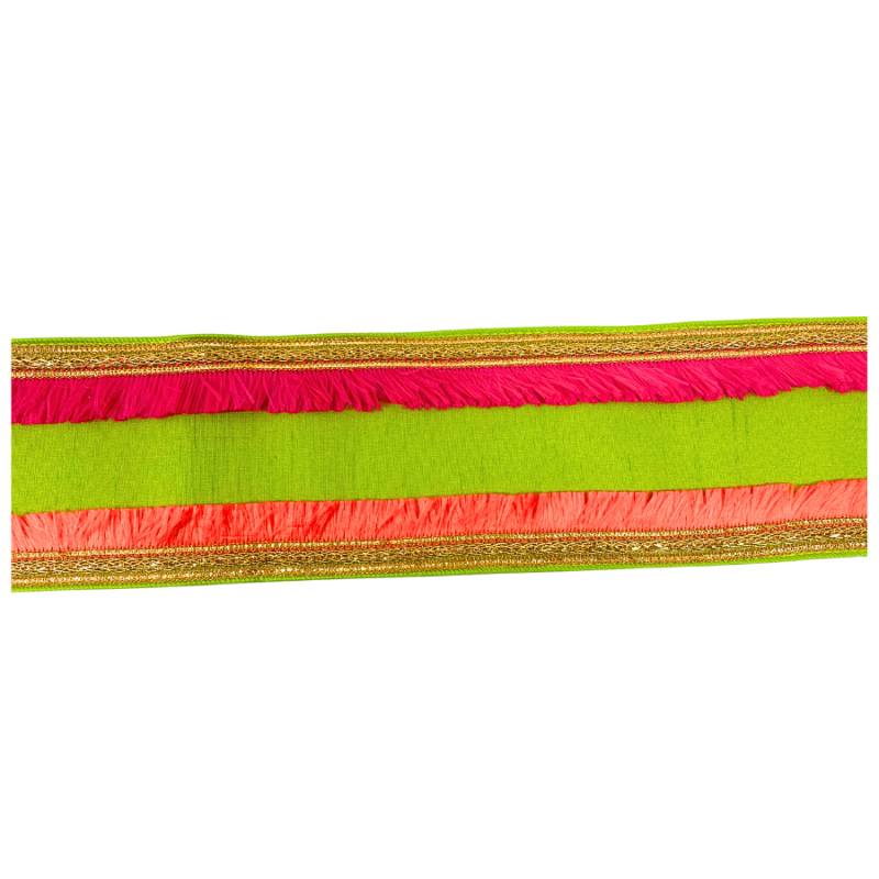 Green, Orange, & Fushia Fringe Ribbon