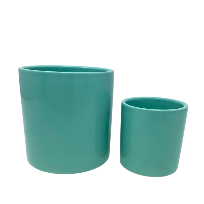 4.5" Blue Cylinder Flower Pot