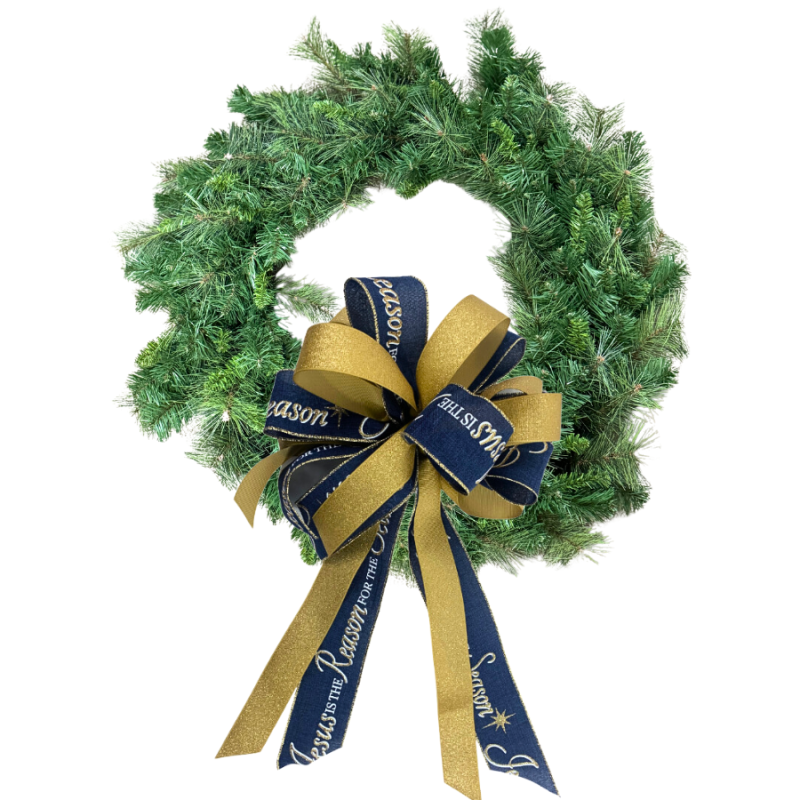 Blue & Gold Reason for the Season Custom Bow