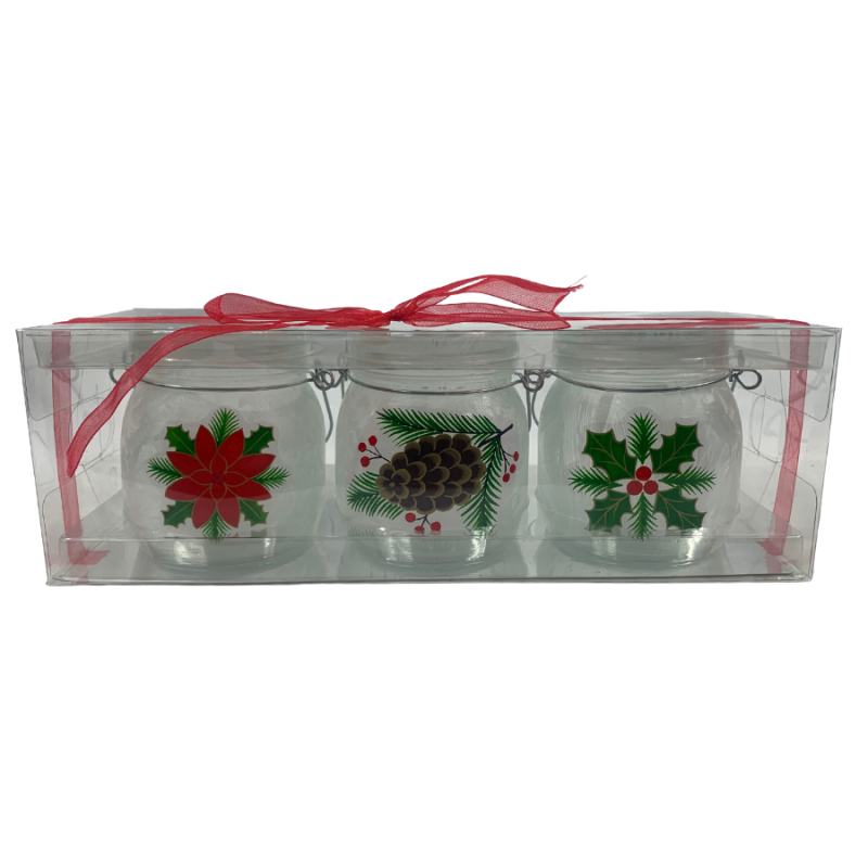 3" Tri Christmas Jar Set