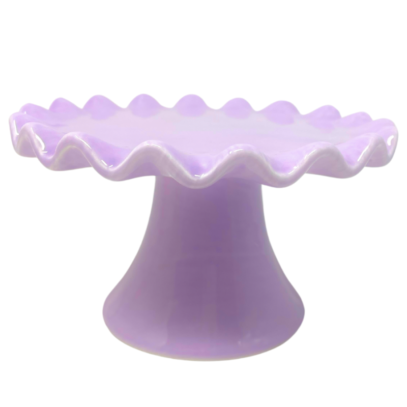 3" Scalloped Edge Pedestal Plate - Purple