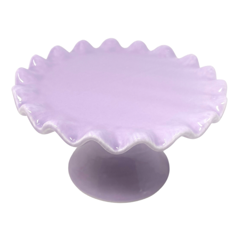 3" Scalloped Edge Pedestal Plate - Purple