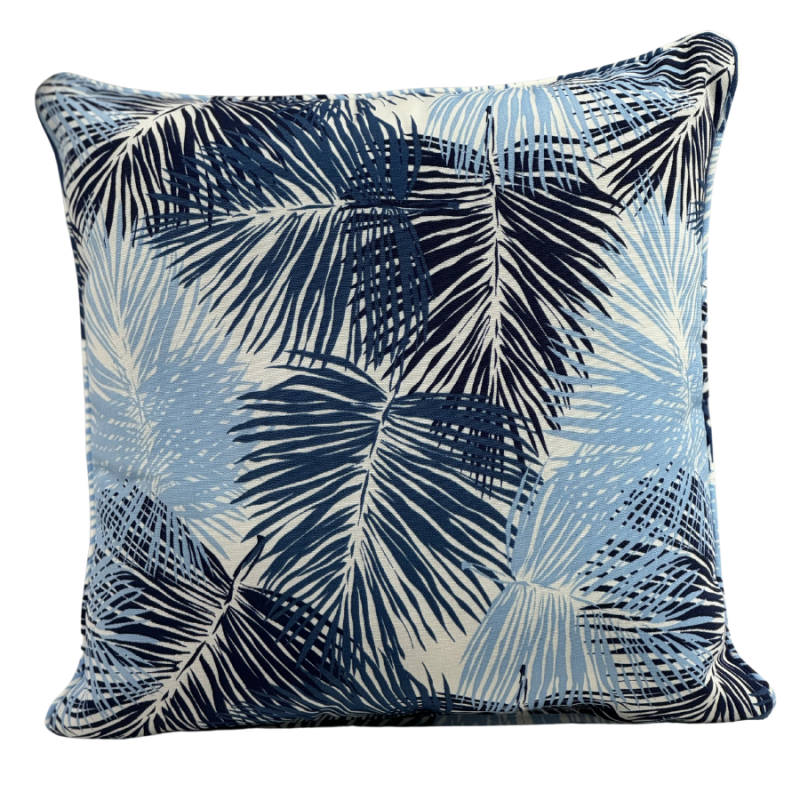 17" Patterned Ceasar Indigo Outdoor Pillow