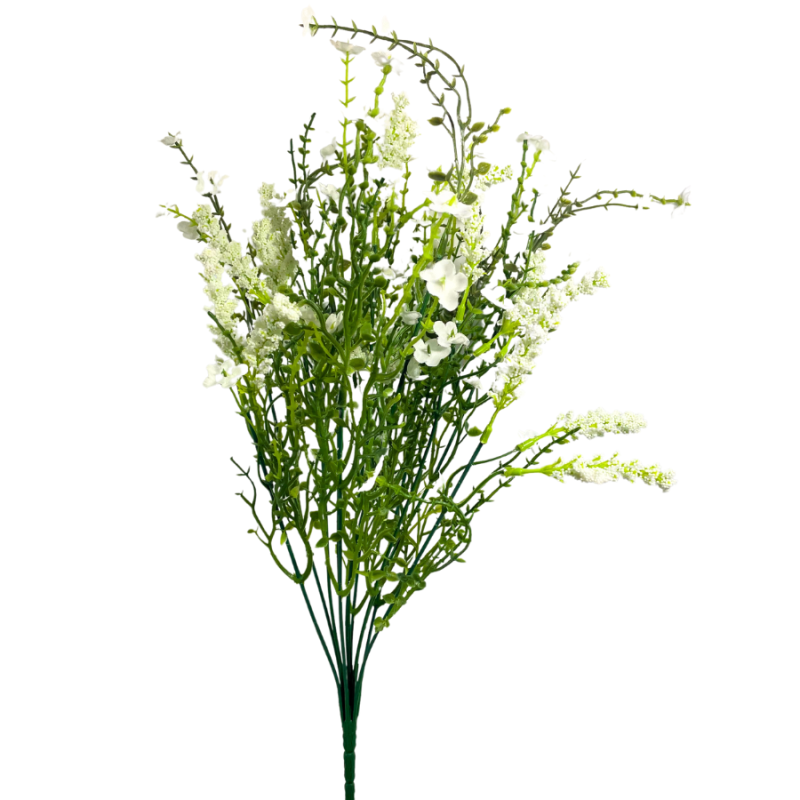 20" Baby's Breath & Lavender Filler Bush - White