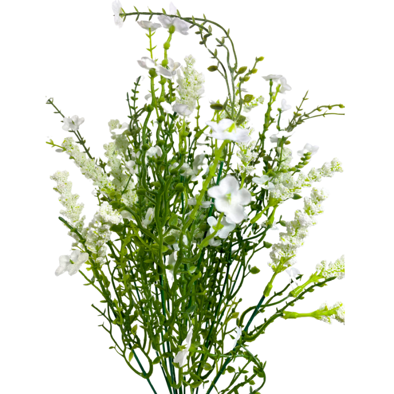 20" Baby's Breath & Lavender Filler Bush - White