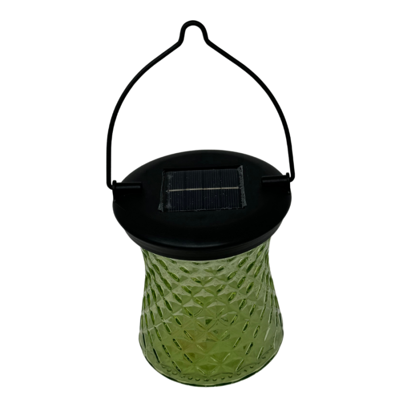 5" Solar Lantern with 26" Post- Green