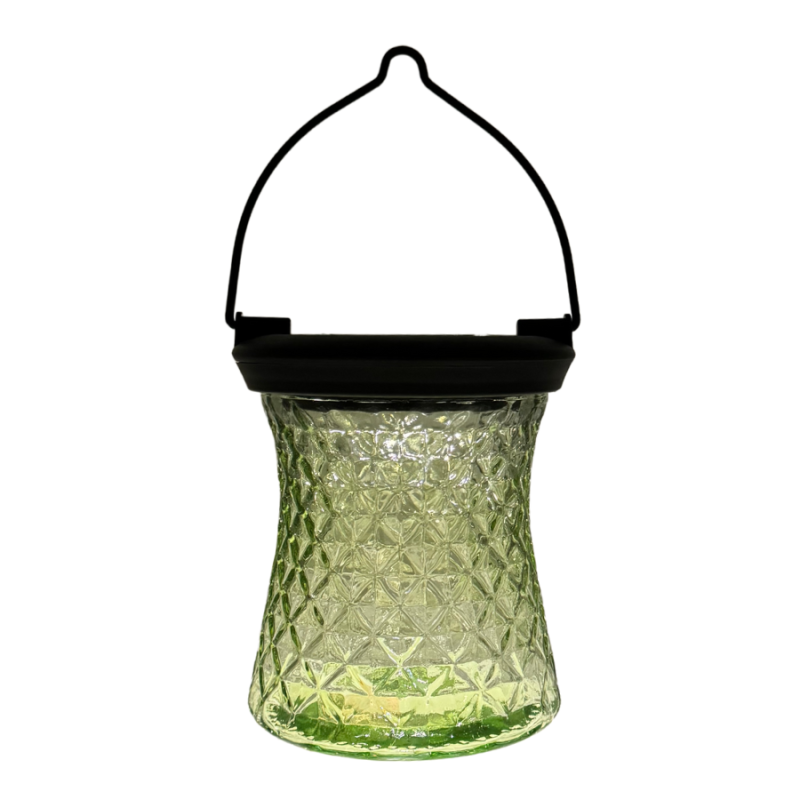 5" Solar Lantern with 26" Post- Green