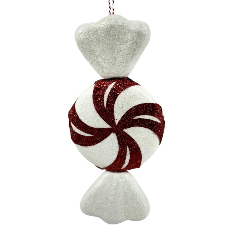 11" Peppermint Round Candy Ornament