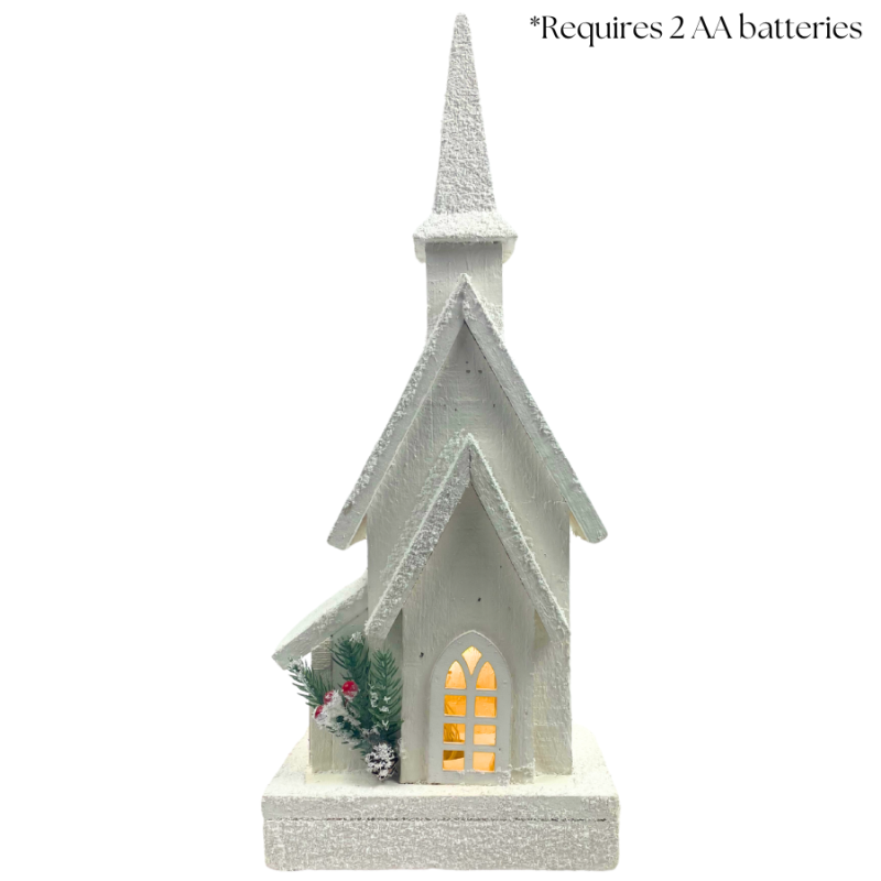 18" White Light-up House Front