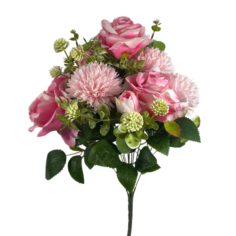 17.5" Rose Mum Bush- Pink