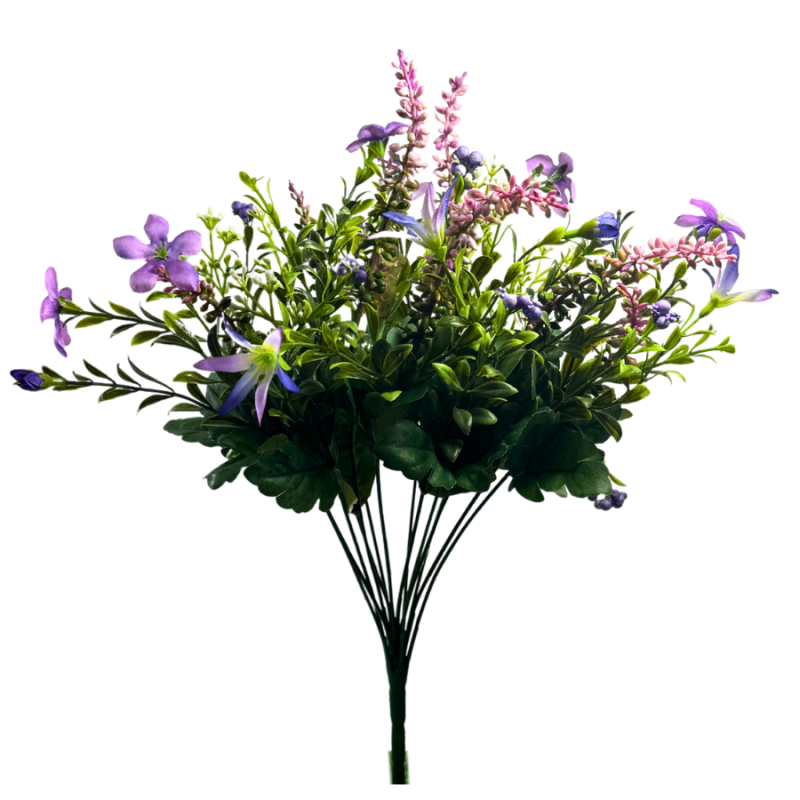 17.5" Lavendar Mini Flowers Bush-Purple