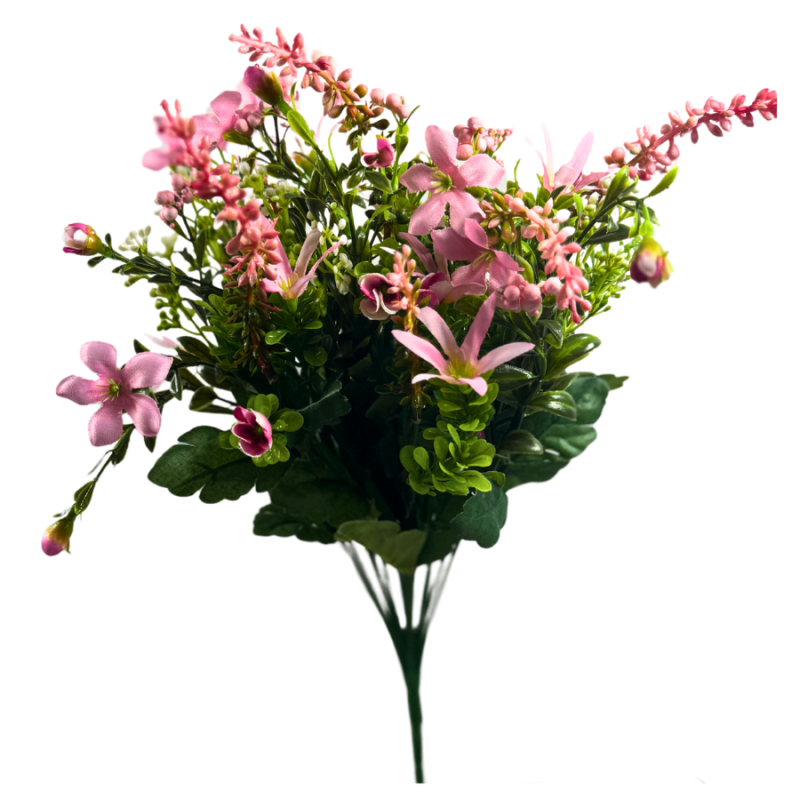 17.5" Lavendar Mini Flowers Bush-Pink