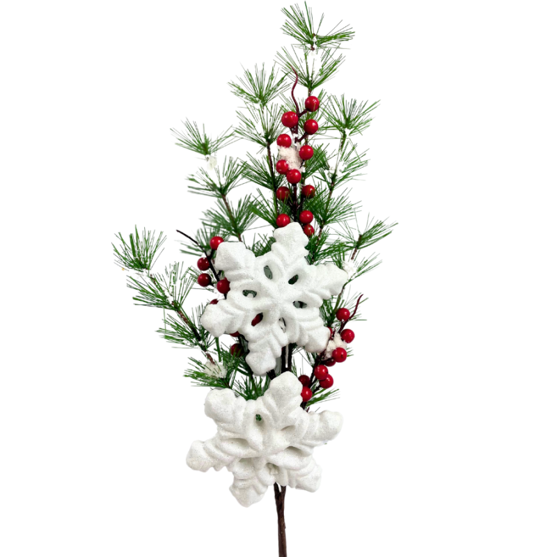 25" Snowflakes and Berries Winter Pick