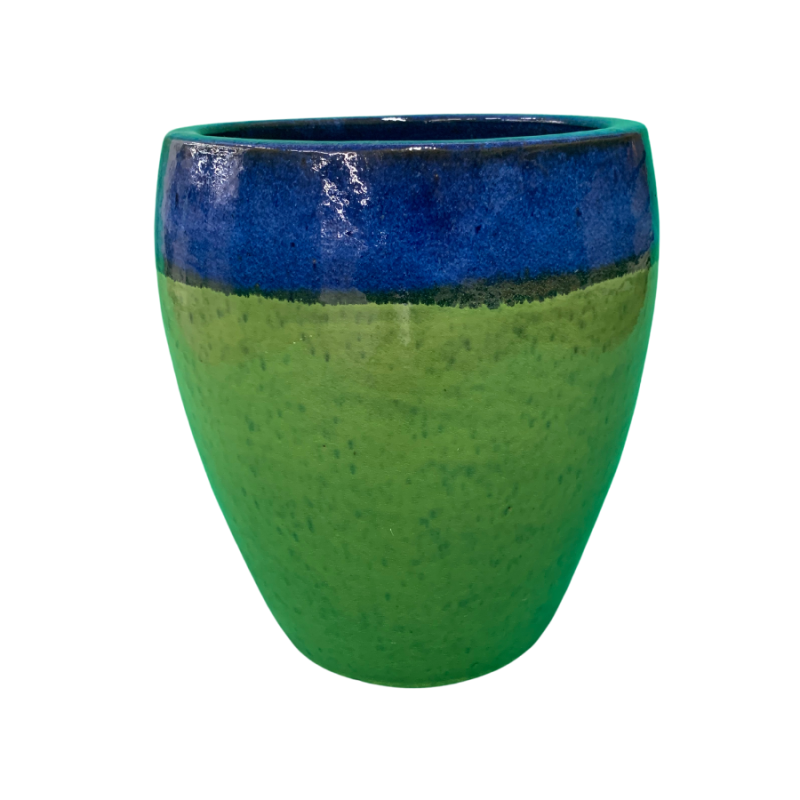 14" 2 Tone Large Green & Blue Planter