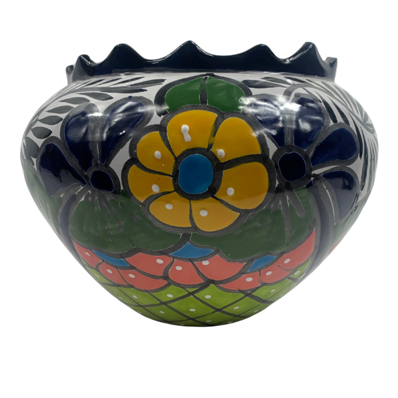 8" Mexican Fun Art Round Planter