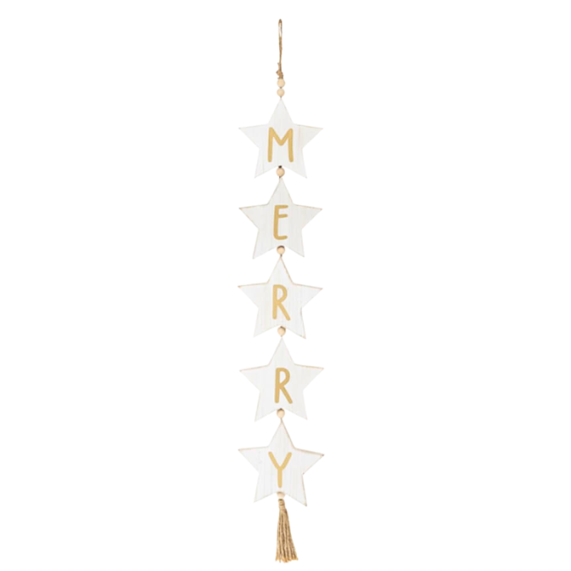 30" Star Wooden Merry Sign